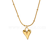 Fashionable Ladies Stainless Steel Heart Pendant Necklace, Real 18K Gold Plated(AJ5965-1)