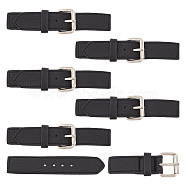 6 Sets PU Leather Buckles, Tab Closures, Cloak Clasp Fasteners, with Alloy Roller Buckle, Black, 116~145mm(FIND-FG0002-24)