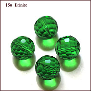 Imitation Austrian Crystal Beads, Grade AAA, Faceted(128 Facets), Round, Green, 10mm, Hole: 0.9~1mm(SWAR-F073-10mm-15)