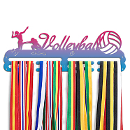 Iron Medal Holder, Medal Display Hanger Rack, Medal Holder Frame, with Screw, Volleyball, 150x400x1.2mm(AJEW-WH0581-002)