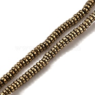 Electroplated Synthetic Non-magnetic Hematite Beads Strands, Disc, Heishi Beads, Antique Bronze Plated, 2x0.6mm, Hole: 1mm, about 360pcs/strand, 15.75 inch(40cm)(G-L613-G01-01B)