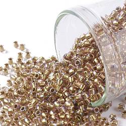 TOHO Round Seed Beads, Japanese Seed Beads, (268) Inside Color AB Crystal/Gold Lined, 11/0, 2.2mm, Hole: 0.8mm, about 1110pcs/10g(X-SEED-TR11-0268)