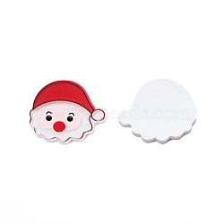 Printed Acrylic Cabochons, with Glitter Powder, Christmas Style, Santa Claus, Red, 19.5x21.5x2mm(OACR-N135-34)