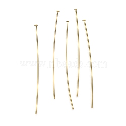 Brass Flat Head Pins, Lead Free & Cadmium Free, Real 24K Gold Plated, 45x0.7mm, Head: 2mm(KK-H502-01H-G)