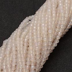 Natural Agate Bead Strands, Dyed, Faceted, Round, Linen, 4mm, Hole: 0.8mm, about 90~92pcs/strand, 14 inch(G-G882-4mm-A06-7)