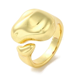 Rack Plating Brass Cuff Rings, Long-Lasting Plated, Lead Free & Cadmium Free, Real 18K Gold Plated, Adjustable(RJEW-H228-14G)