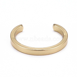 Brass Cuff Rings, Open Rings, Long-Lasting Plated, Real 18K Gold Plated, US Size 6 1/2, Inner Diameter: 17mm(KK-H741-09G)