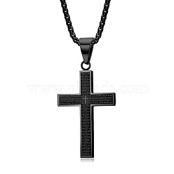 Stainless Steel Cross Pendant Necklace Men Women Hip-hop Jewelry Non-fading(TX5023-2)