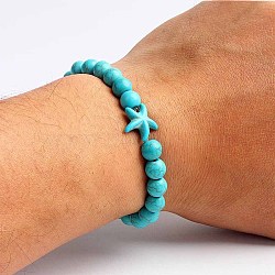 Turquoise Bracelet with Elastic Rope Bracelet, Male and Female Lovers Best Friend(DZ7554-34)