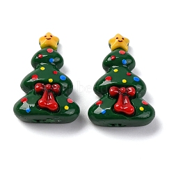 Christmas Theme Resin Cabochons, Christmas Tree, 27x17.5x9mm(RESI-R451-01D)