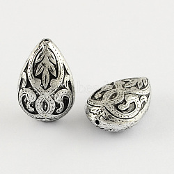 Teardrop Antique Acrylic Beads, Antique Silver Plated, 27x18x11mm, Hole: 1mm, about 180pcs/500g(PACR-S209-42AS)