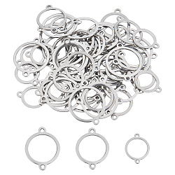 20Pcs Unicraftale 304 Stainless Steel Links/Connectors, Ring, Stainless Steel Color, 18x13x1mm, Hole: 1.5mm(STAS-UN0025-70)