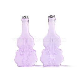 Violin Shape Dummy Wine Bottle Resin Cabochon, Lilac, 36.5x17x8mm(RESI-E025-01A)