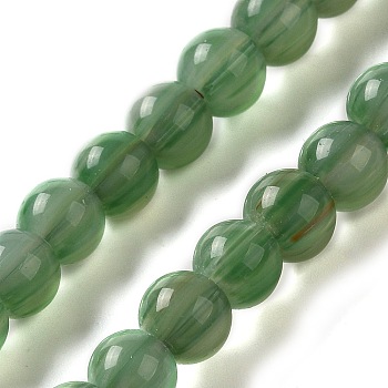 Handmade Lampwork Beads, Round, Medium Sea Green, 7~7.5x6~6.5mm, Hole: 1.2mm, about 102~104pcs/strand, 25.59~26.38''(65~67cm)