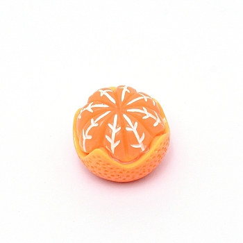 Resin Beads, Imitation Food, No Hole, Orange, Orange, 16x13~13.5mm