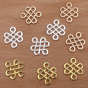 Chinese Style Alloy Connector Charms, Chinese Knot, Golden, 14x16mm