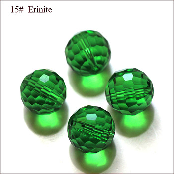 Imitation Austrian Crystal Beads, Grade AAA, Faceted(128 Facets), Round, Green, 10mm, Hole: 0.9~1mm