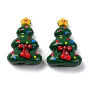 Christmas Theme Resin Cabochons, Christmas Tree, 27x17.5x9mm