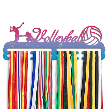 Iron Medal Holder, Medal Display Hanger Rack, Medal Holder Frame, with Screw, Volleyball, 150x400x1.2mm