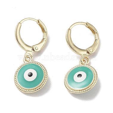 Turquoise Evil Eye Brass Earrings
