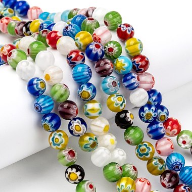 Handmade Millefiori Glass Beads Strands(LK14)-4