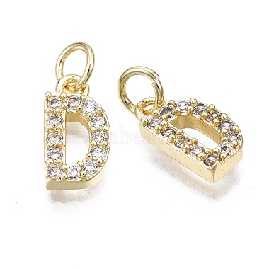 Brass Micro Pave Clear Cubic Zirconia Charms(KK-N241-001-NR)-6