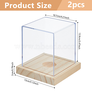 Acrylic Baseball Display Cases with Wooden Base(ODIS-WH0081-16)-2