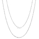 Rhodium Plated 925 Sterling Silver Thin Dainty Link Chain Necklace for Women Men(JN1096B-02)-1