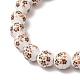 Handmade Flower Printed Porcelain Ceramic Beaded Stretch Bracelets(BJEW-JB11910-02)-3