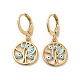 Tree with Evil Eye Real 18K Gold Plated Brass Dangle Leverback Earrings(EJEW-Q797-19G-02)-1