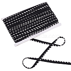 50 Yards Polyester Chenille Furry Braided Lip Cord Trim, Piping Trim, Pillow Cord Edge Trim, for Upholstery Edge Decoration, Black, 11~12mm(OCOR-WH0070-154A)