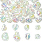 32Pcs 8 Styles UV Plating Opaque Acrylic Beads, Iridescent, Mixed Shapes, 13~21.5x11.5~16.5x5~12.5mm, Hole: 1.5~2.5mm, 4pcs/style(OACR-CJ0002-77)