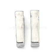 Platinum Plated Alloy Beads, Initial Letter, Letter.I, 10x3mm, Hole: 1.8mm(PALLOY-CJC0001-64P-I)