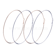 Brass Large Hoop Earring Finding, Platinum, 92x90x1.5mm, Pin: 0.8mm, 2pairs(EJEW-CJ0002-01)