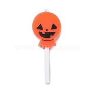 Halloween Printed Acrylic Big Pendants, Pumpkin Lollipop Charm, Dark Orange, 65x25x4mm, Hole: 2mm(OACR-B007-02)