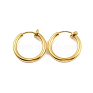 Ion Plating(IP) 304 Stainless Steel Clip-on Earrings, For Non-pierced Ears, Real 18K Gold Plated, 16x2mm(X-EJEW-M218-03B-G)