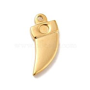 Ion Plating(IP) 304 Stainless Steel Pendants Cabochon Settings, Dagger Shape, Real 18K Gold Plated, Tray: 3mm, 19.5x13x3mm, Hole: 1.6mm(STAS-E176-13G)