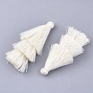 Polyester Tassel Big Pendant Decorations, Cornsilk, 65~72x25~28mm(FIND-S288-01)