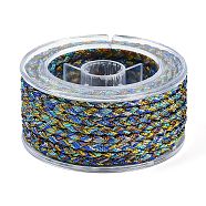 12-Ply Braided Nylon Cord, for Jewelry Making, Round, Blue, 5mm, about 8.75 Yards(8m)/Roll(NWIR-G019-01Q)