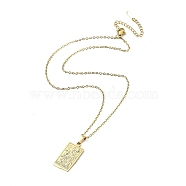 Rectangle with Twelve Constellations Pendant Necklaces, 304 Stainless Steel Cable Chains Necklaces, Golden, Sagittarius, 15.98 inch(40.6cm)(NJEW-D069-01G-09)