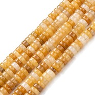 Natural Yellow Jade Beads Strands, Flat Round/Disc, Heishi Beads, 5.9~6.6x2.7~3.1mm, Hole: 1mm, about 138pcs/strand, 15.75 inch(40cm)(G-C074-03)