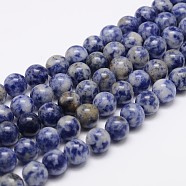 Natural Blue Spot Jasper Bead Strands, Round, 6mm, Hole: 1mm, about 61~65pcs/strand, 15 inch(G-R193-15-6mm)
