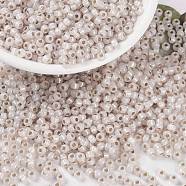 MIYUKI Round Rocailles Beads, Japanese Seed Beads, 8/0, (RR2352) Silverlined Pale Peach Opal, 3mm, Hole: 1mm, about 422~455pcs/10g(X-SEED-G008-RR2352)