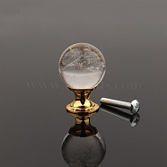 Metal & Natural Quartz Crystal Drawer Knobs, Drawer Pulls Handle, Iron Screw, for Home, Cabinet, Cupboard and Dresser, 25mm(PW-WG57F80-05)