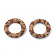 Cloth Fabric Covered Linking Rings, with Aluminum Bottom, Ring, Peru, 27x4mm(WOVE-N009-06C)