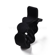 Plastic Claw Hair Clips, Matte Style, Fish Shaped with Flat Round, Black, 49.5x36x15.5mm(PHAR-F010-03C)
