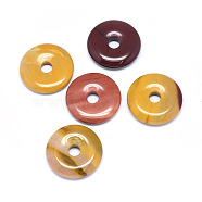 Natural Mookaite Pendants, Donut/Pi Disc, Donut Width: 12mm, 30x5~7mm, Hole: 6mm(G-P415-22G)