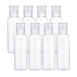 60ml Transparent PET Refillable Plastic Disc Top Cap Bottles, Round Shoulder, Clear, 11.6cm, Capacity: 60ml(MRMJ-WH0037-05B)