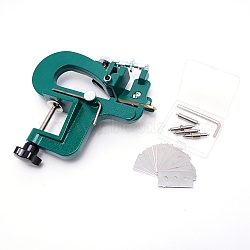 Iron Skiving Machine Tools Set, with Blades, Brackets &  Hexagon Wrench, Plastic Box, Teal, 3.6~6x6.5~19x0.6~3.6x0.4~1x20cm, 22pcs/set(CLSA-XCP0001-03)