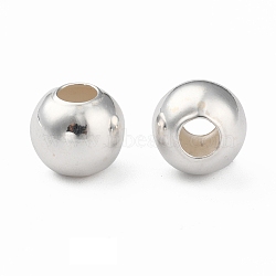 925 Sterling Silver Beads, Round, Silver, 8mm, Hole: 3mm(STER-T002-241S-8mm)